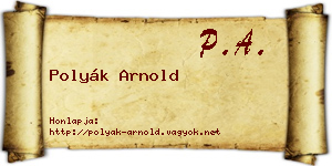 Polyák Arnold névjegykártya